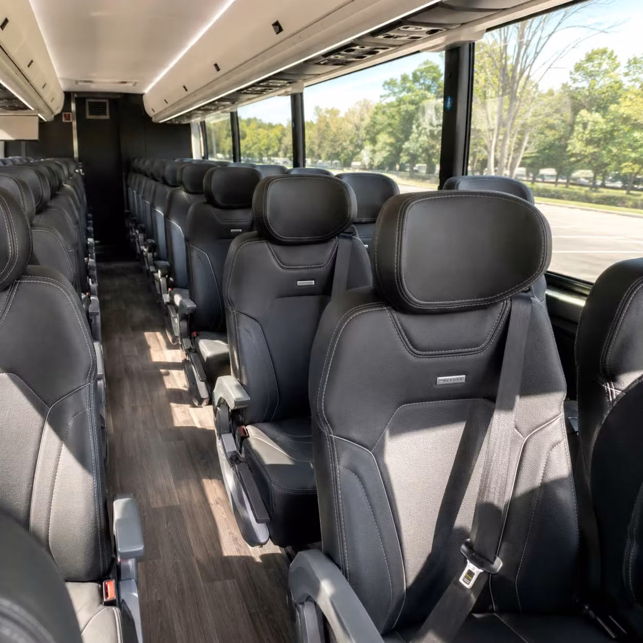 56 passenger charter bus interior