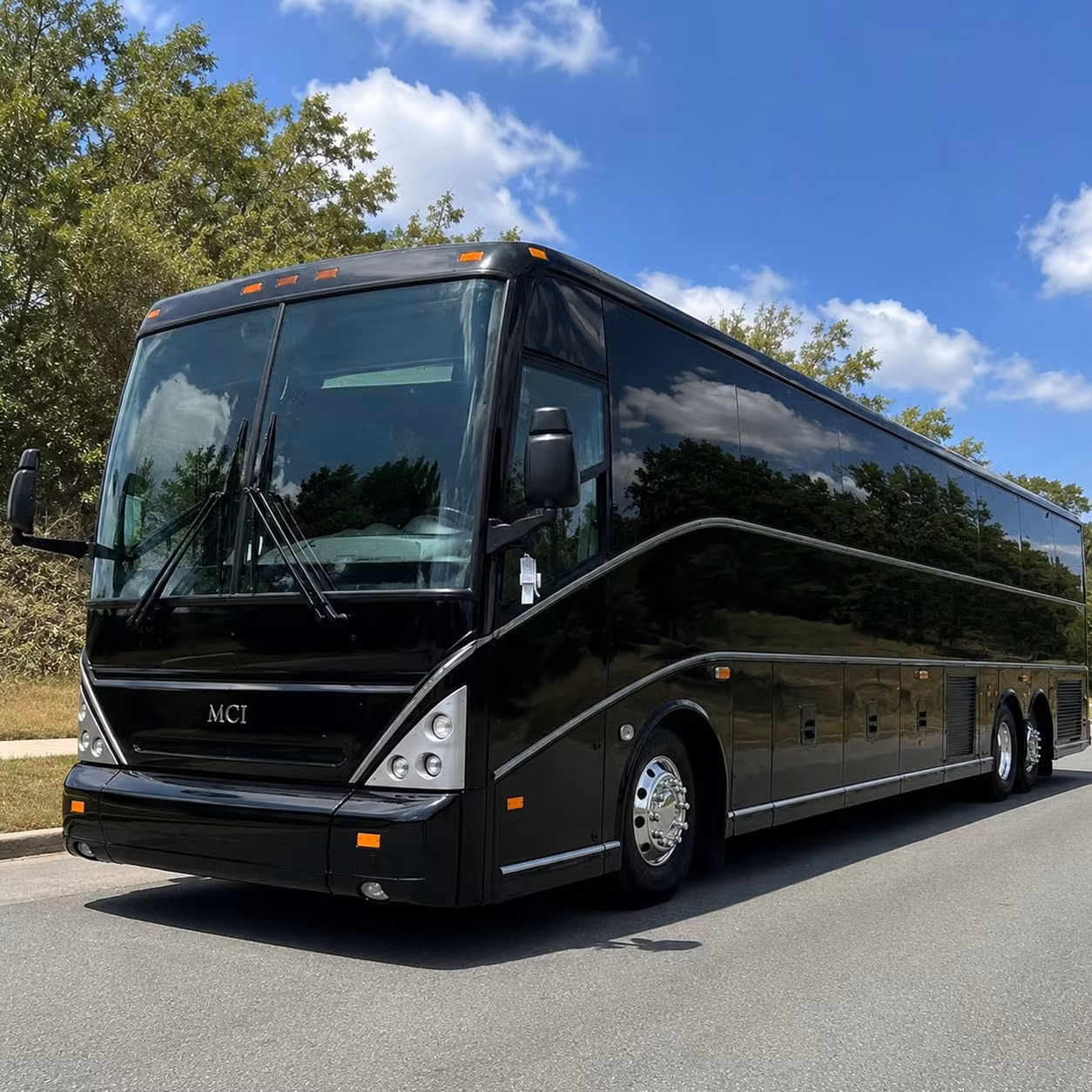 macon charter bus rental exterior